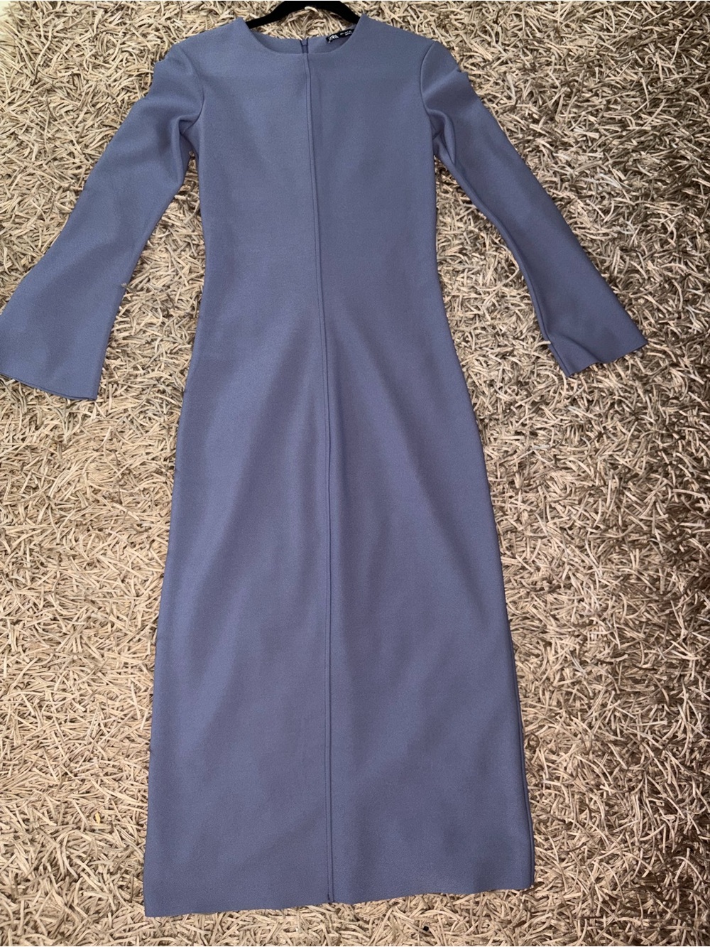 Zara Dusty Blue Long Sleeve Maxi Dress